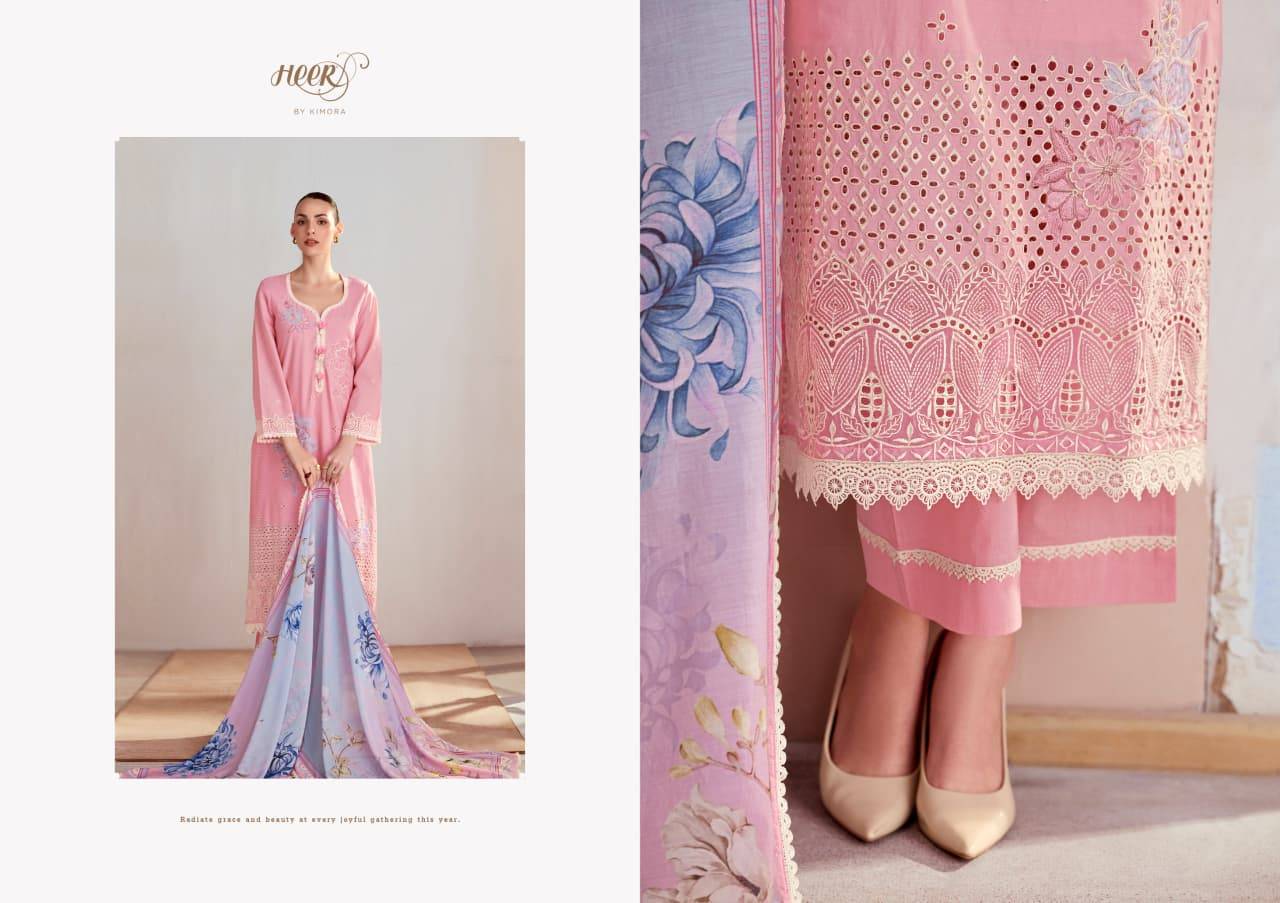 Crimson cotton vol-251 by Heer 0071 to 0076 series Beautiful Fancy Stylish Colourful casual Pure cotton lawn Dresses At Wholesale Price
